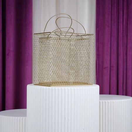 طقم سلال حديد ذهبي