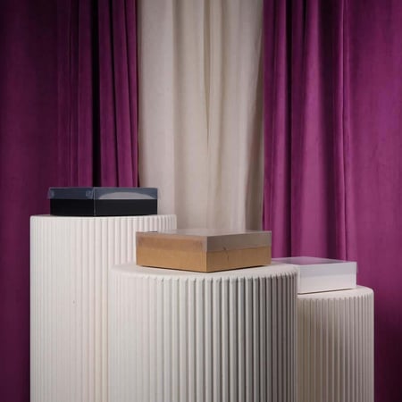 علبة منتجات صغير مربع شفاف كرتوني درزن