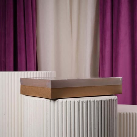 علبة منتجات كبير مستطيل شفاف كرتوني درزن