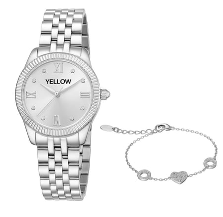 ساعة نسائية استيل لون فضى