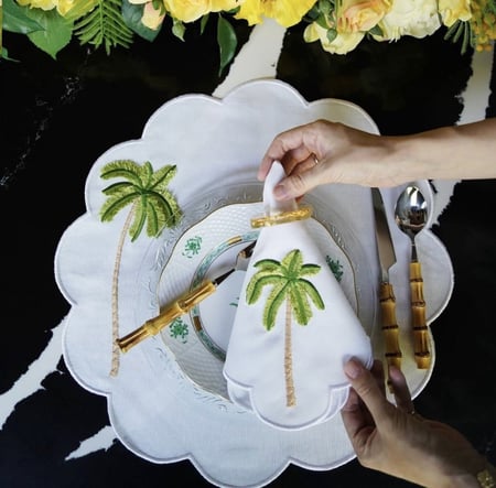 مناديل طاولة قطن تصميم نخل