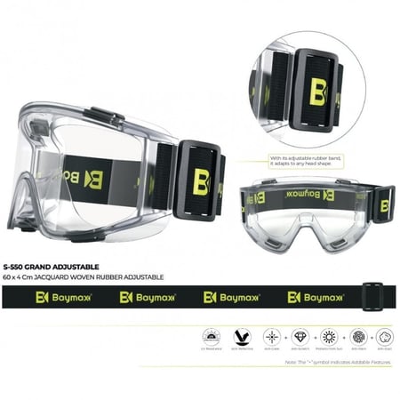 نظارات سلامة ضد الضباب شفاف تركي S-550 - TRANSPARENT - ANTI FOG