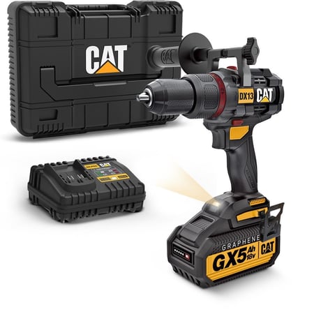 دريل بطارية 18 فولط 5 امبير مع همر CAT DX13