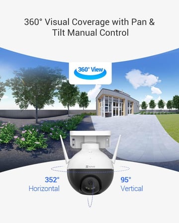 كاميرا خارجية لاسلكية تعمل بالإمالة والتحريك ‎‎ايزفيز EZVIZ C8W 4MP 2K