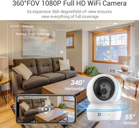 كاميرا 2 ميجا بيكسل متحركة ezviz H6C 2mp dome network camera