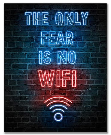لوحة نيون الخوف عدم وجود WIFI