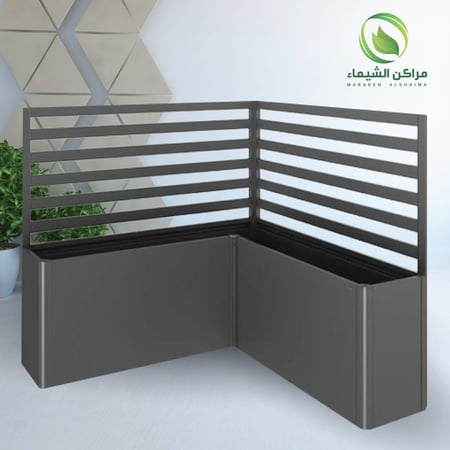 حوض زراعة فيبر زاوية كبير 3م  مع سياج حديد