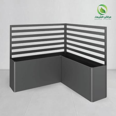 حوض زراعة فيبر زاوية كبير 3م  مع سياج حديد