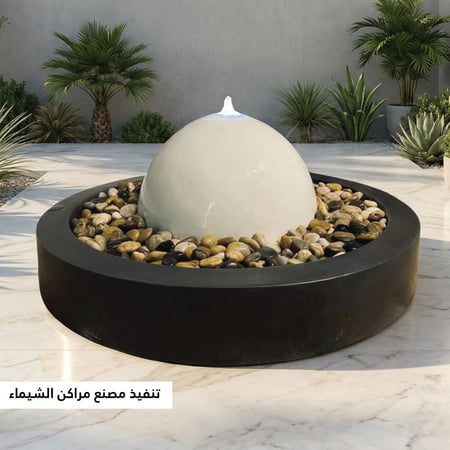 نافورة دائرية مضيئة مركن جانبي