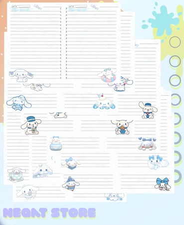 دفتر (سلك) لغتي سينامورول (أزرق) مسطر عربي تغليف حراري صلب برسومات داخلية