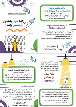 مطوية البرنامج الوطني للكشف عن الموهوبين