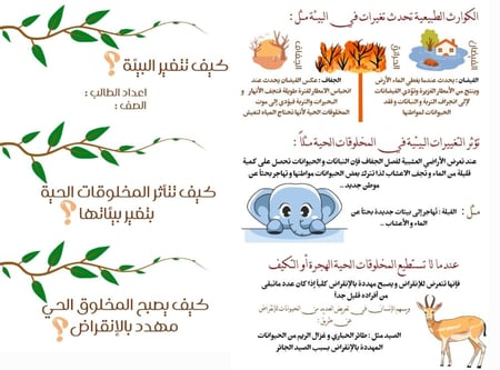 مطوية كيف تتغير البيئة