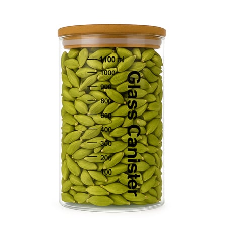 طقم 18 علبة زجاجية  سعات كبيرة وأغطية مزدوجة محكمة متجر منزلك