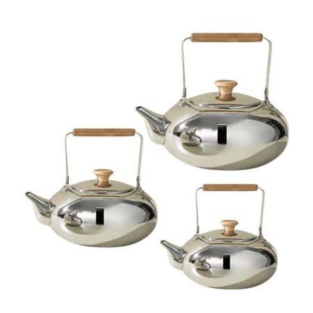 طقم 3 أباريق شاي ستانلس ستيل من Ipasa متجر منزلك