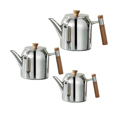 طقم 3 أباريق شاي ستانلس ستيل من Ipasa متجر منزلك