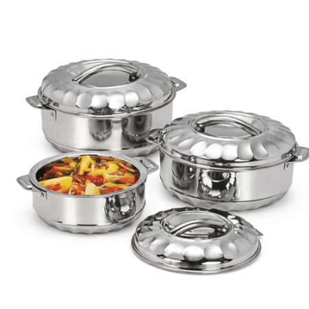 طقم 3 حافظات طعام ستيل مقاسات كبيرة متجر منزلك