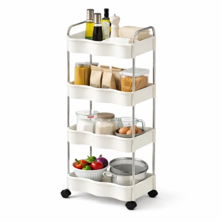 عربة تخزين وتنظيم متحركة  أبيض متجر منزلك