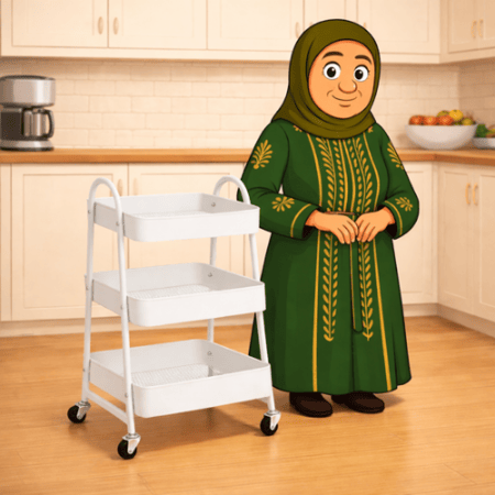 عربة تنظيم بعجلات 3 أدوار من اكسترا متجر منزلك