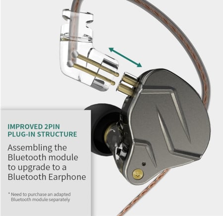 سماعة اذن KZ ZSN Pro 2 + قطعه عازل ضوضاء