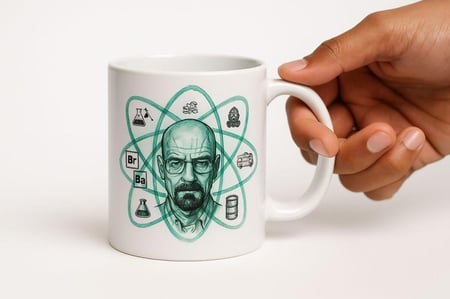 كوب قهوة برسمة والتر وايت