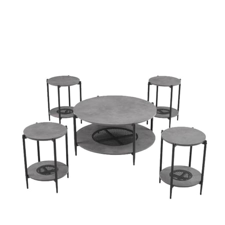 طقم طاولات شاي خشب 5 قطع