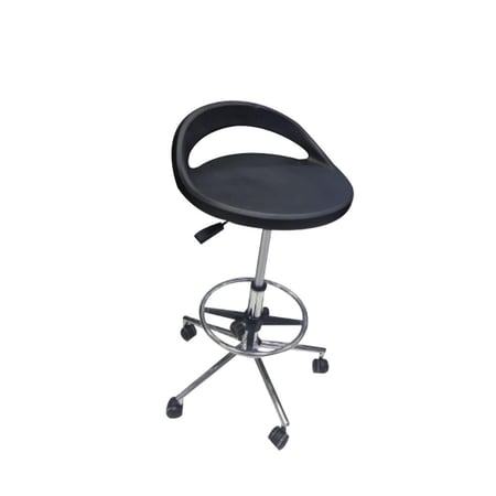 كرسي بعجلات دوارة قابل للتعديل اسود