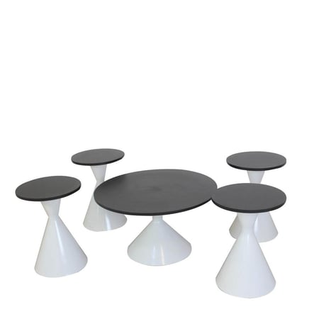 طقم طاولات شاي خشب 5 قطع