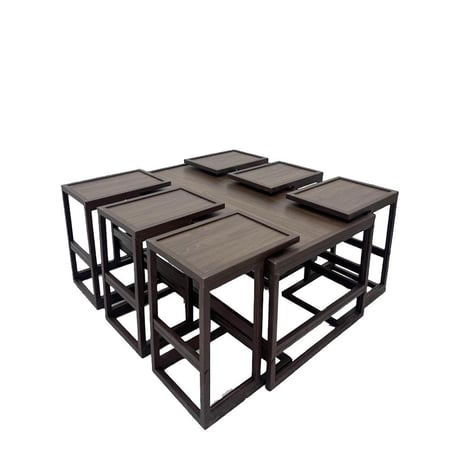 طقم طاولات شاي خشب تركي 7 قطع