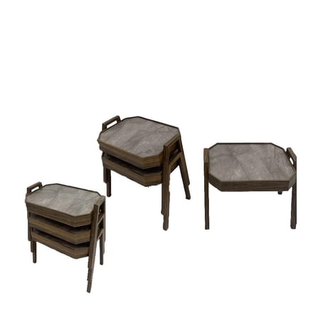 طقم طاولات خدمة تركي خشب 3 قطع