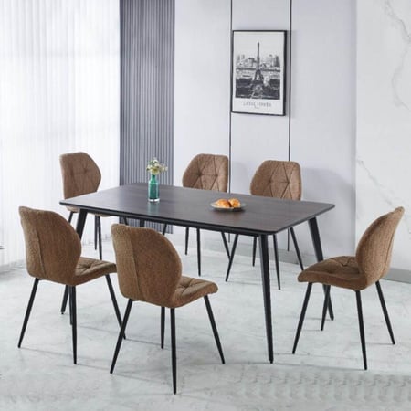 طاولة طعام خشب 6 كراسي