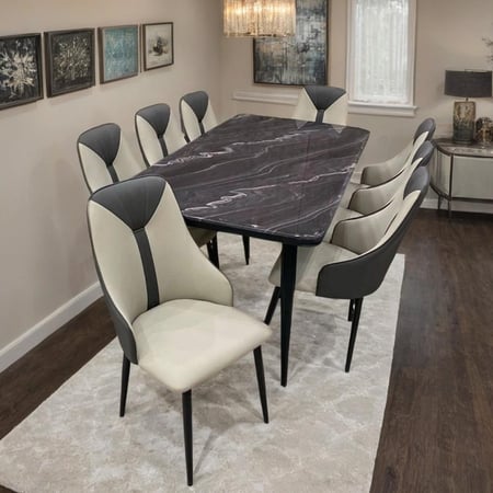 طاولة طعام رخام 8 كراسي