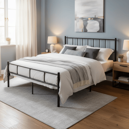 هيكل سرير لون اسود200*140سم