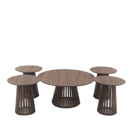 طقم طاولات شاي خشب 5 قطع