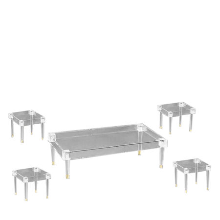 طقم طاولات شاي اكرليك ارضي 5 قطع