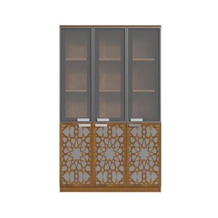 دولاب مكتبى خشبى بنى 40×120×200سم