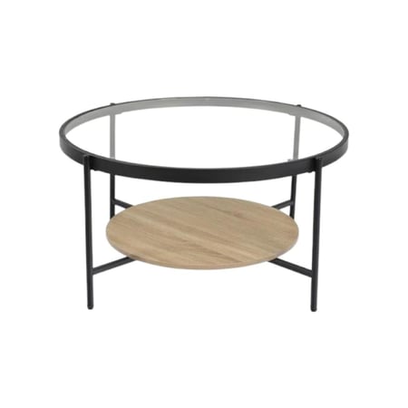 طاولة خدمة مفرد زجاج خشب بني 90-90-45 سم