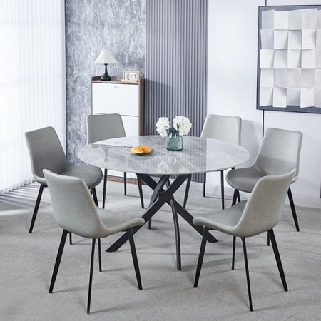 طاولة طعام سيراميك 6 كراسي