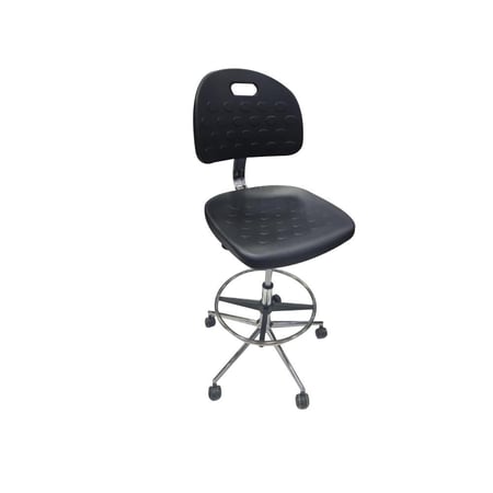 كرسي مكتب بعجلات دوارة قابل للتعديل اسود