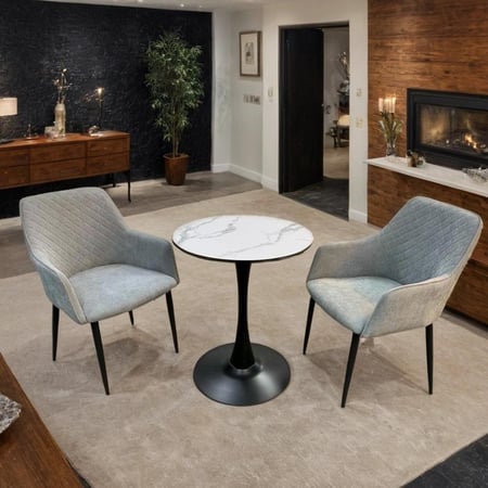 طقم كرسيين وطاولة شاي سطح سيراميك