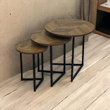 طقم طاولات خدمه خشب