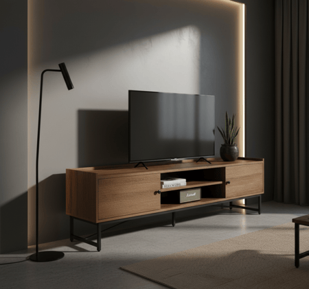 طاولة بلازما بني بتصميم انيق 200سم