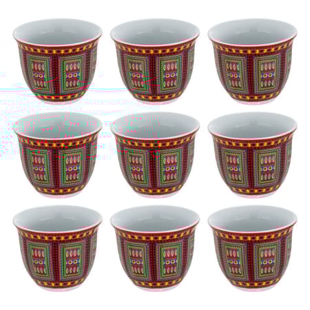 شنطة فناجين النقش النجدي مكتملة مقاوم للصدمات، حافظة فنجان قهوة، خشبي