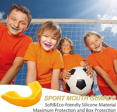 واقي فم رياضي للملاكمة وكرة القدم والهوكي والكاراتيه وكرة السلة (5 قطع)