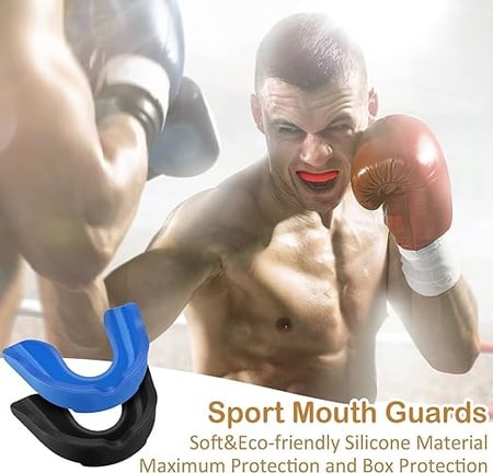 واقي فم رياضي للملاكمة وكرة القدم والهوكي والكاراتيه وكرة السلة (5 قطع)