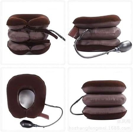 جهاز شد الرقبة قابل للنفخ، دعامة رقبة محمولة لدعم الرقبة والكتف والظهر والرأس وتخفيف الام