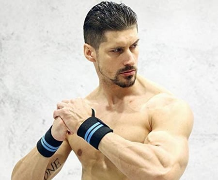 زوج من احزمة المعصم الرياضية القابلة للتعديل اربطة الدعم