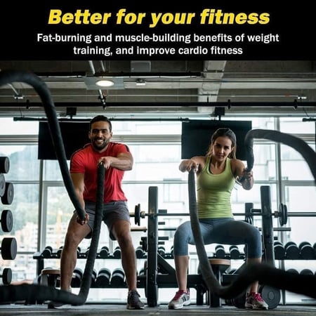 حبل المعركة للتدريب، حبل تدريب بقطر 38 ملم، حبال لتمرين عضلات البطن، وصالة الألعاب الرياضية المنزلية والتمارين الخارجية9 متر