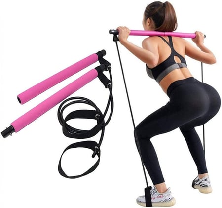 مجموعة قضيب بيلاتس مع شريط مقاومة
