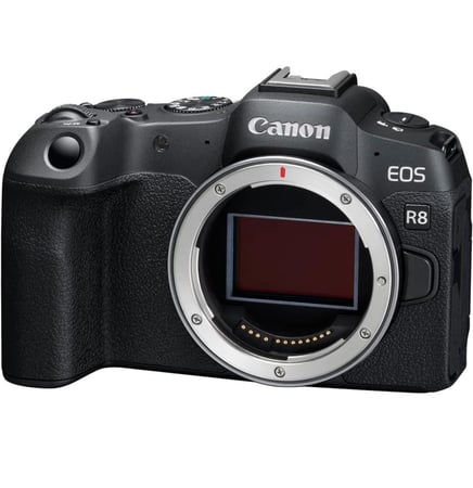 Canon EOS R8 Mirrorless Camera (Body Only), Full-Frame Hybrid Camera, 24.2 Megapixel CMOS Image Sensor, 4K Video, Content Creator Camera, Black