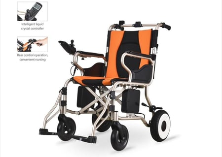 كرسي طائرة متحرك كهربائي  الومنيوم Lightweight Transit electric Wheelchair
